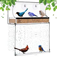 Janny-shop Comedero para Pájaros con 3 Ventosas Comedero Transparente para Pájaros de Acrílico Comederos para Colibríes…